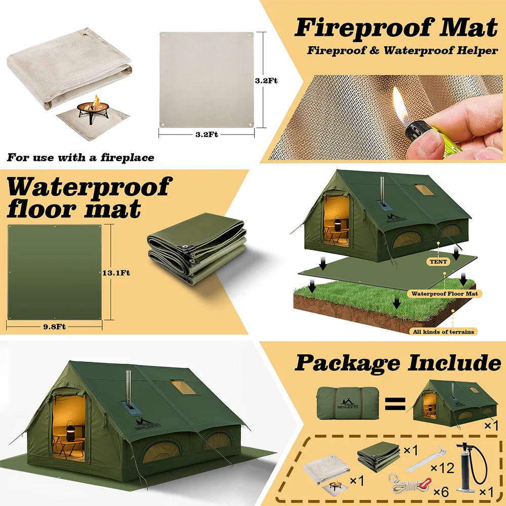 E-TradeHub™ 8+ Person Inflatable Tent - Quick Auto-Opening Waterproof Four-Season Outdoor Shelter