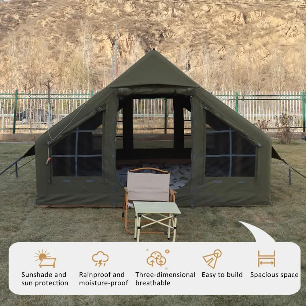 E-TradeHub™ 8+ Person Inflatable Tent - Quick Auto-Opening Waterproof Four-Season Outdoor Shelter